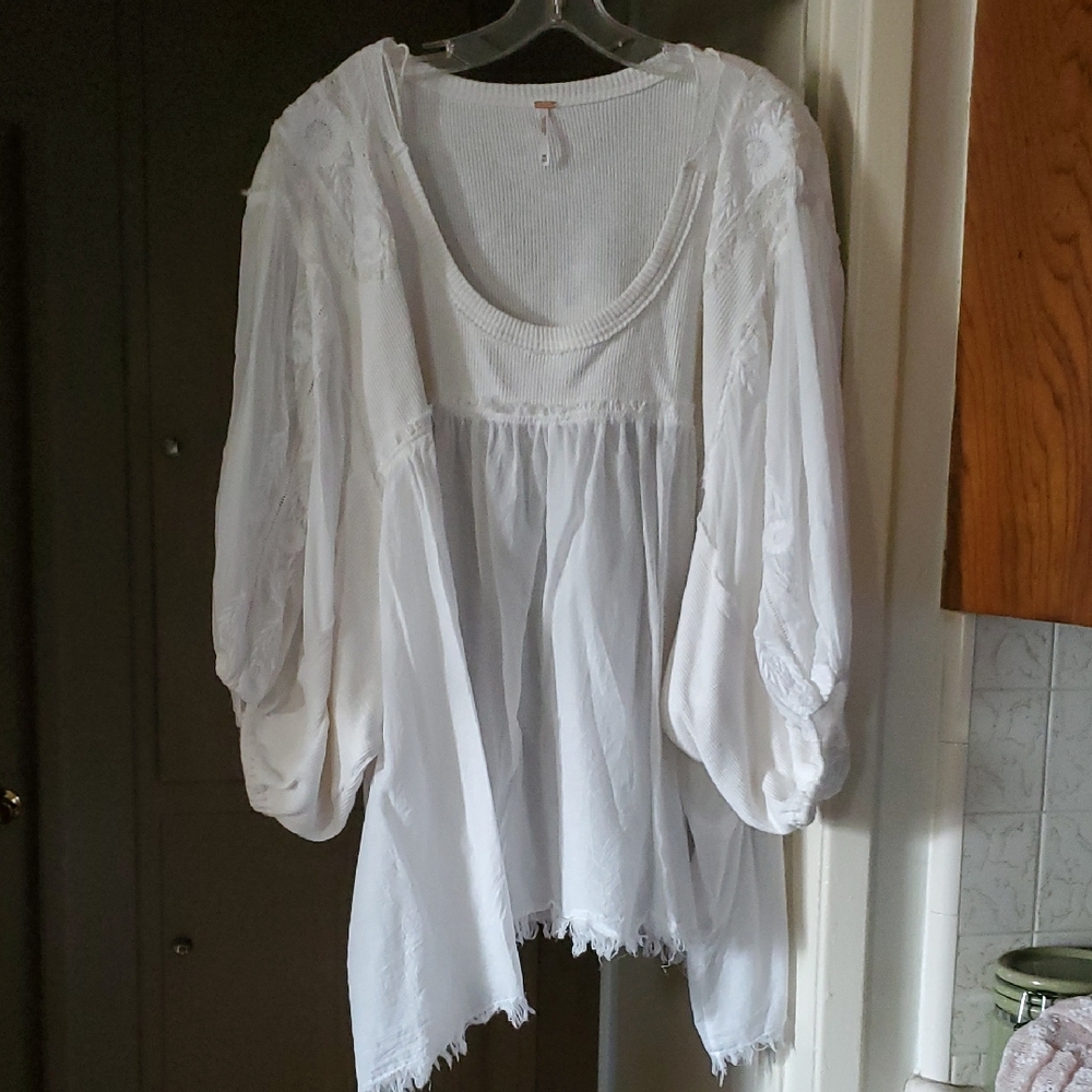 FP Movement by Free People White Flowy Blouse